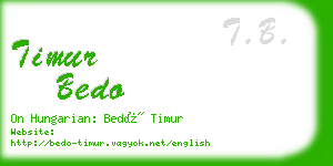 timur bedo business card